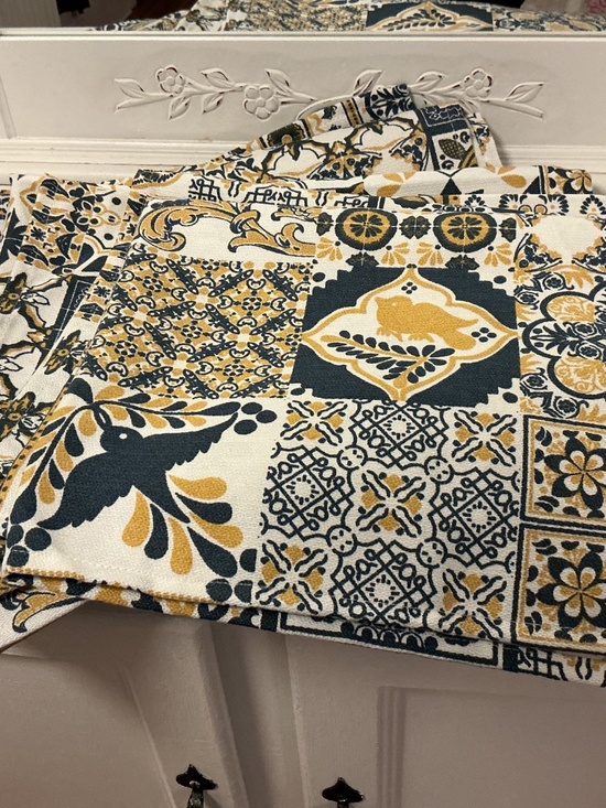 Boho Set of 8 100% Cotton Place Settings Made in Portugal
